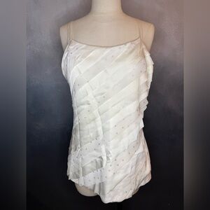 White House Black Market Ivory Tiered Sleeveless Top – Size M